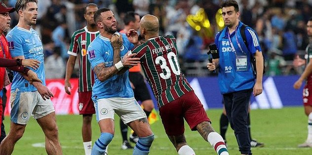 Felipe Melo ile Kyle Walker sahayı ringe çevirdi! Manchester City ile Fluminense…